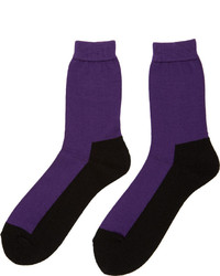 Comme des Garcons Comme Des Garons Homme Plus Black Purple Colorblocked Socks