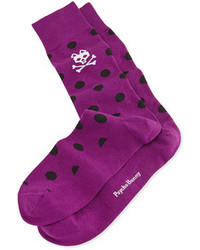 Psycho Bunny Polka Dot Socks Purpleblack