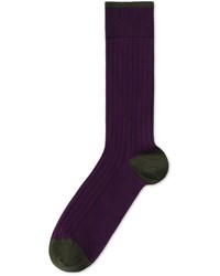Charles Tyrwhitt Purple Plain Cotton Rib Socks