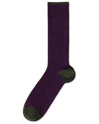 Charles Tyrwhitt Purple Plain Cotton Rib Socks