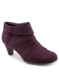 Aerosoles Rosoles Play Pleat Purple Faux Suede Fashion Ankle Boots