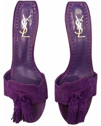 Saint Laurent Purple Suede Sandals