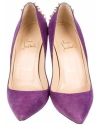 Christian Louboutin Suede Pointed Toe Pumps