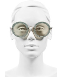 Miu Miu 48mm Round Sunglasses Ivory