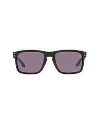 Oakley 56mm Rectangle Sunglasses In Polished Blackprizm Grey At Nordstrom