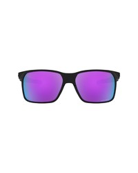 Oakley 59mm Rectangle Sunglasses In Polished Blackprizm Violet At Nordstrom