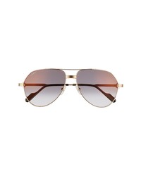 Cartier 61mm Aviator Sunglasses In Goldgold At Nordstrom