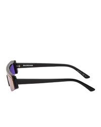 Balenciaga Black And Purple Shield Sunglasses