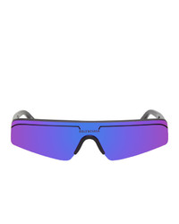 Balenciaga Black And Purple Shield Sunglasses