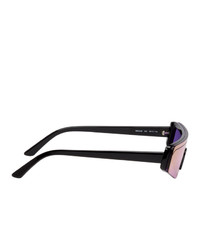 Balenciaga Black And Purple Ski Rectangle Sunglasses