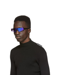 Balenciaga Black Skinny Rectangular Ski Sunglasses