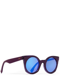Fendi Cat Eye Acetate Mirrored Sunglasses Purple