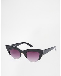 Asos Collection Half Frame Flat Top Cat Eye Sunglasses