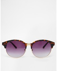 Asos Collection Half Frame Round Sunglasses