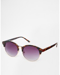 Asos Collection Half Frame Round Sunglasses