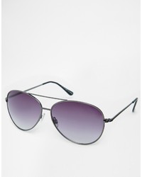 Asos Collection Silver Aviator Sunglasses