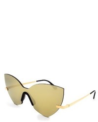 Glassing 55mm Cat Eye Shield Sunglasses Gold Gold