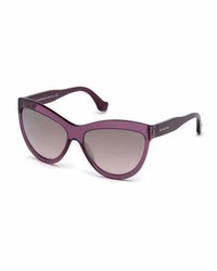 Balenciaga Gradient Flash Cat Eye Sunglasses Dark Purple