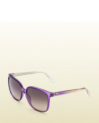Gucci Purple Oversized Square Sunglasses