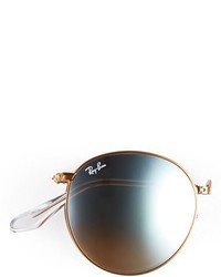 Ray-Ban Icons 53mm Folding Round Sunglasses Copper Flash