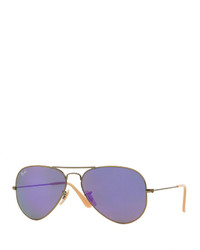 Ray-Ban Mirrored Aviator Sunglasses Purple