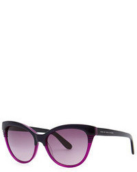 Marc by Marc Jacobs Notched Frame Cat Eye Sunglasses Blackpurple