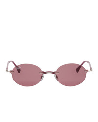 Ray-Ban Purple Rimless Round Sunglasses
