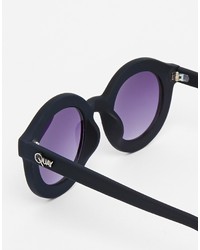 Quay Houndstooth Round Sunglasses