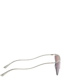 Balenciaga Silver Pink Metal Cat Eye Sunglasses