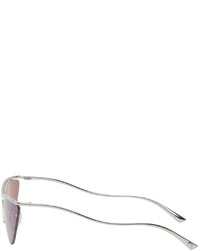 Balenciaga Silver Pink Metal Cat Eye Sunglasses