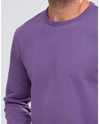 Asos Sweatshirt With Fixed Hem In Purple