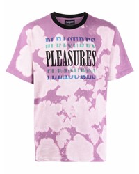 Pleasures Tie Dye Logo Print T Shirt