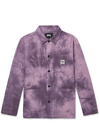 Purple Tie-Dye Shirt Jacket