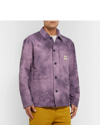 Stussy Tie Dyed Cotton Seersucker Chore Jacket