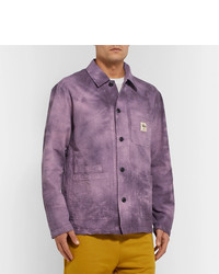 Stussy Tie Dyed Cotton Seersucker Chore Jacket, $146 | MR PORTER