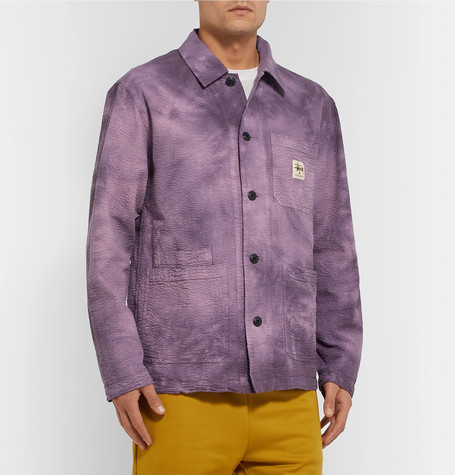 Stussy Tie Dyed Cotton Seersucker Chore Jacket, $146 | MR PORTER