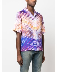 Amiri Tie Dye Print Silk Shirt