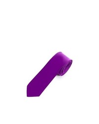 Jacob Alexander Solid Color Violet Purple Skinny Tie By