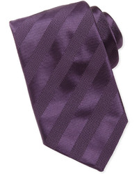 Brioni Textured Stripe Silk Tie Purple