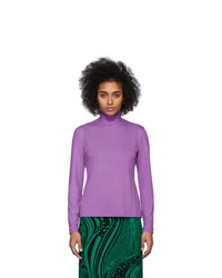Rokh Purple Cotton Pullover Turtleneck