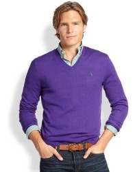 Men's Purple Sweaters by Polo Ralph Lauren | Lookastic