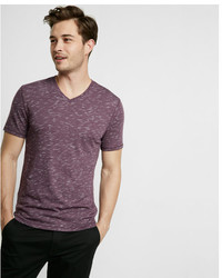 Express Shadow Pattern V Neck Tee