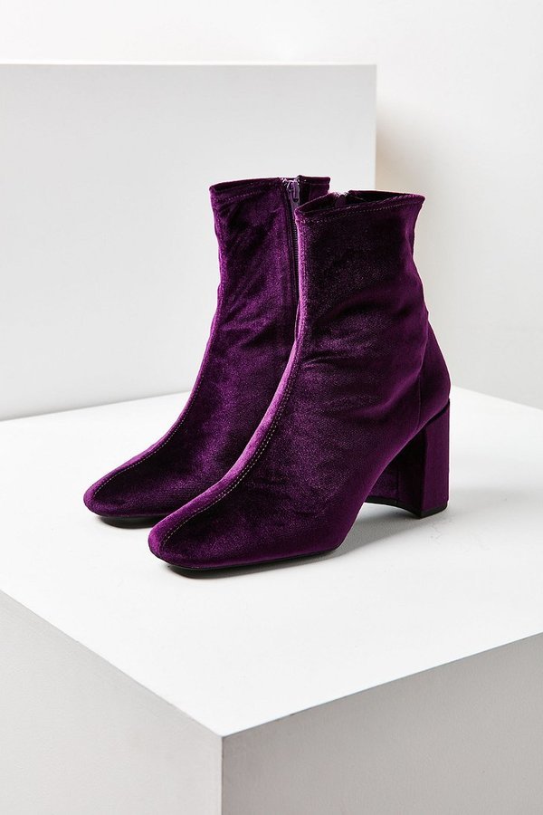 participate Accordingly Overtake Jeffrey Campbell Cienega Lo Velvet Boot, $145 | Urban Outfitters | Lookastic