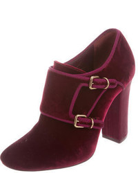 Tory Burch Velvet Square Toe Ankle Boots
