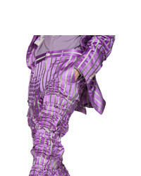 Comme Des Garcons Homme Plus Purple Silk Trousers