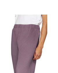 Homme Plissé Issey Miyake Purple Tapered Cropped Trousers