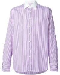 Etro Striped Shirt With Contrasting Collar