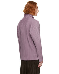 Homme Plissé Issey Miyake Purple Color Pleats Zip Up Jacket