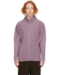 Homme Plissé Issey Miyake Purple Color Pleats Zip Up Jacket