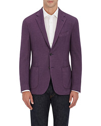 Barneys New York Wool Silk Piqu Two Button Sportcoat